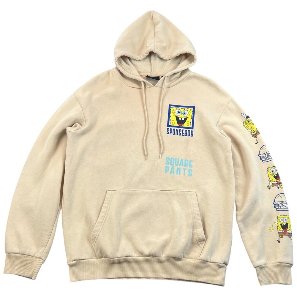 Nickelodeon SpongeBob SquarePants Graphic Hoodie Beige Tan Men’s M 2021